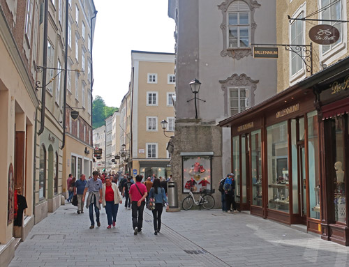 Getreidegasse Street in Salzburg Austria