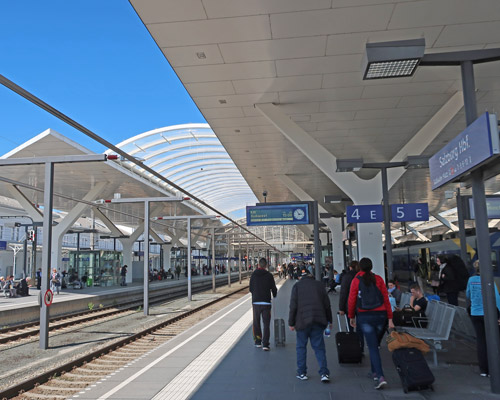 Central Train Station in Salzburg Austria (Salzburg Hauptbahnhof)